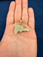 14K Gold Dominican Republic Diamond Pendant - additional product view 4