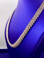 10K 12mm White Gold Diamond Cuban 22 in Chain - additional product view 3
