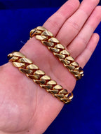 14K Solid Gold Cuban Chain 15mm 24 in - additional product view 5