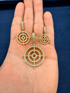 14K Gold Darts Target Diamond Pendant - additional product view 7