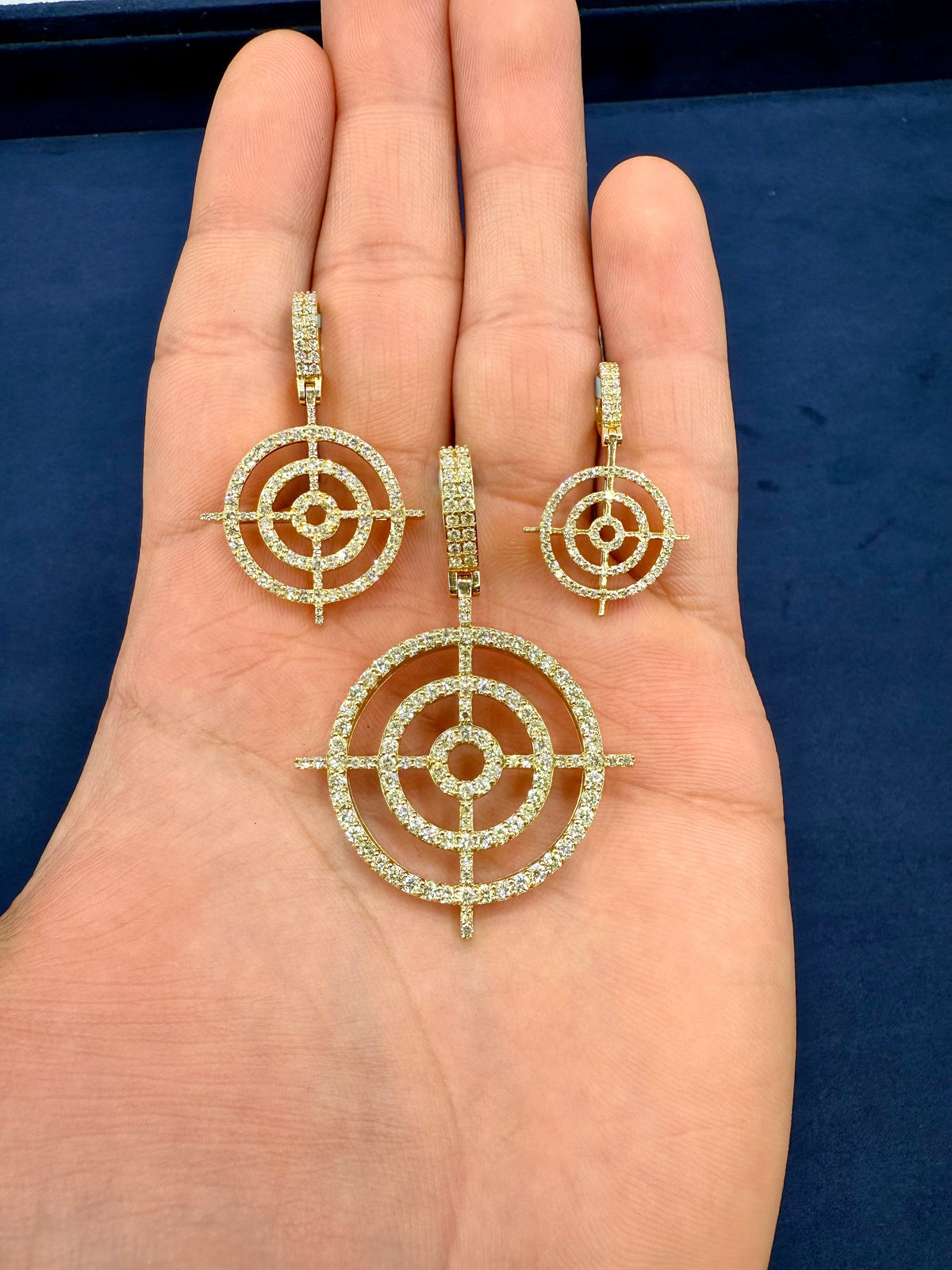 14K Gold Darts Target Diamond Pendant - additional product view 7