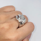 10K Gold Diamond Ring Ribbon Baguette Ring - additional product view 3