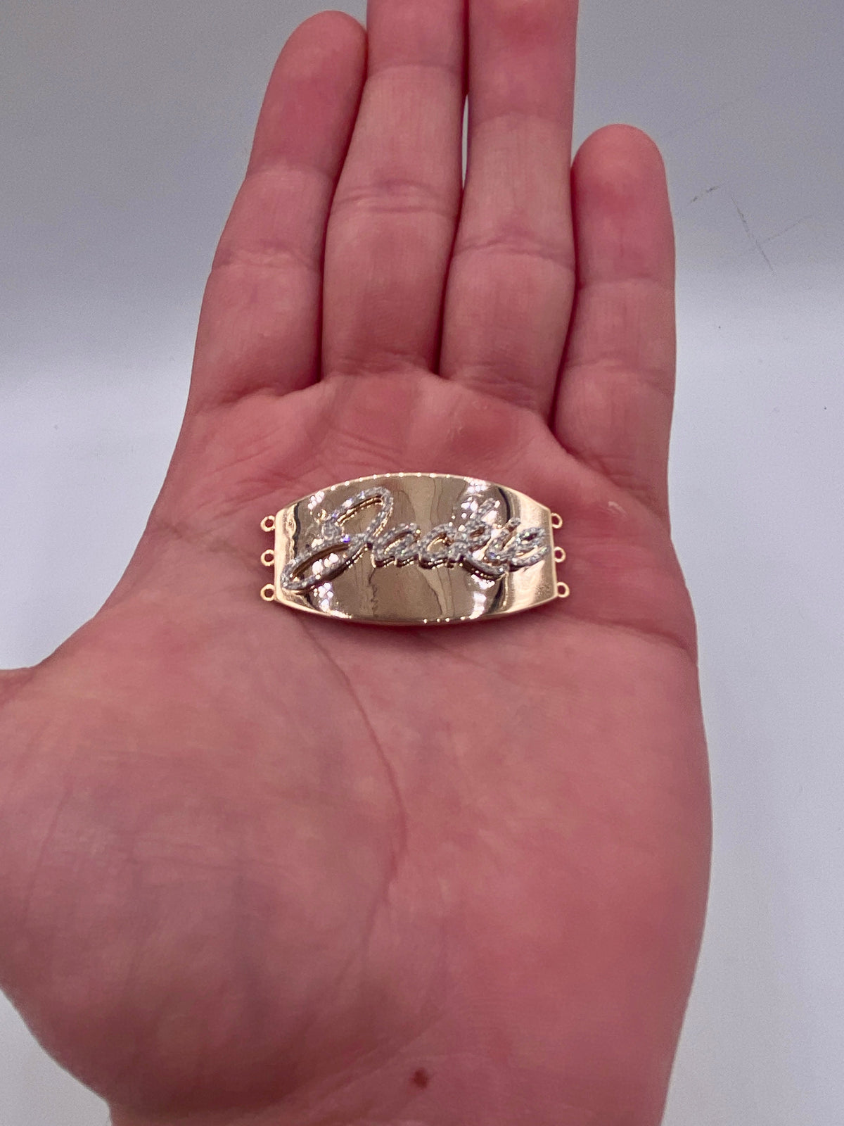 14K Gold Custom Diamond Bracelet Plate - additional product view 5