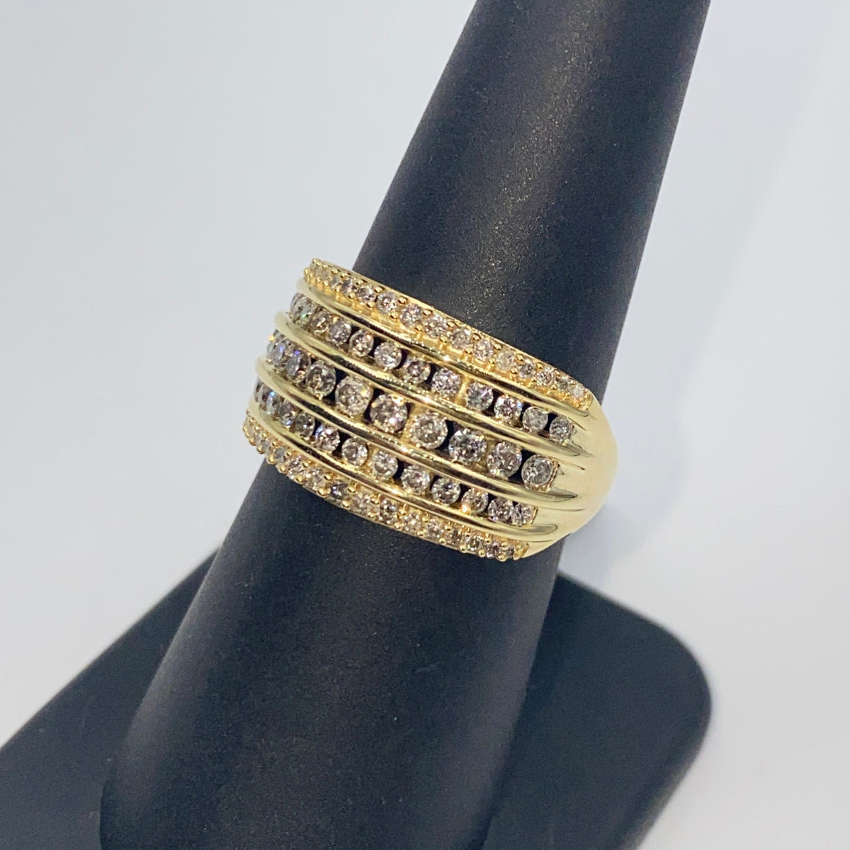 10K Gold Pave Row Diamond Ring - additional product view 6