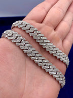 14K 11.5mm White Gold Cuban Diamond Chain 22 in - additional product view 5