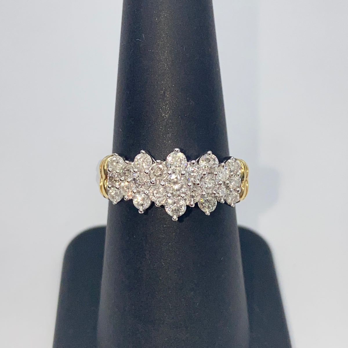 10K Gold Diamond Tiara Two-Tone Engagement Ring - additional product view 5