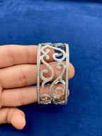 14K Gold Swirl Cuff Diamond Bracelet - additional product view 3