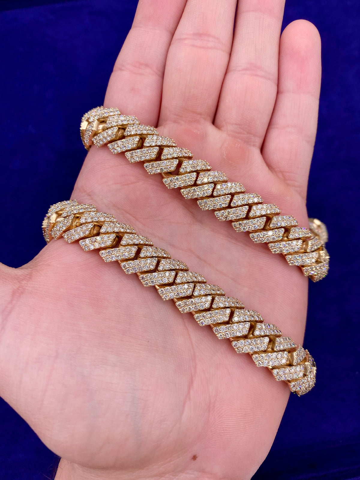 10K Gold 13.5mm Diamond Cuban Chain 22 in - additional product view 5
