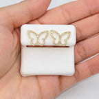 14K Gold Butterfly Pave Outline Diamond Earrings - additional product view 2