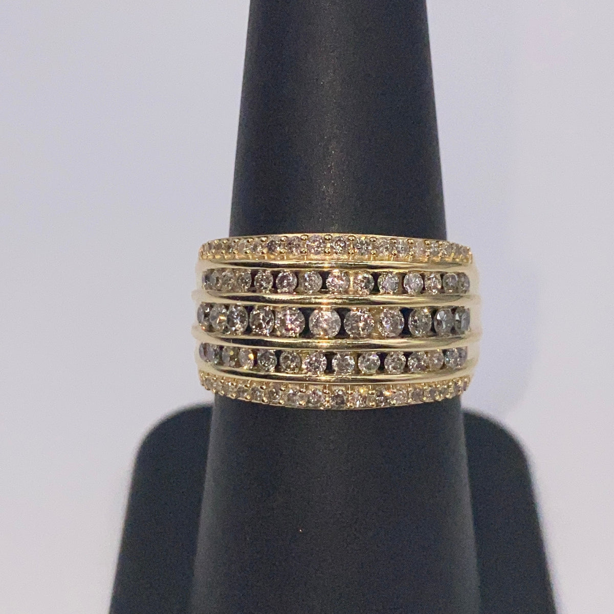 10K Gold Pave Row Diamond Ring - additional product view 5