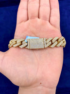 14K 16.5mm Gold Cuban Diamond Chain 22 in - additional product view 5
