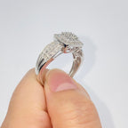 10K Gold Square Halo Diamond Ring - additional product view 4