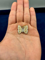 14K Gold Classic Butterfly Diamond Pendant in yellow gold, Small - close-up product photo