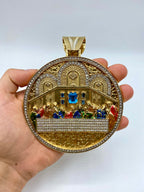 14K Gold Jumbo Last Supper Diamond Pendant - additional product view 2