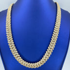 10K Gold 12mm Cuban Link Diamond Chain 22 in - additional product view 2