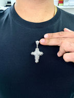 14K White Gold Bubble Cross Diamond Pendant - additional product view 3