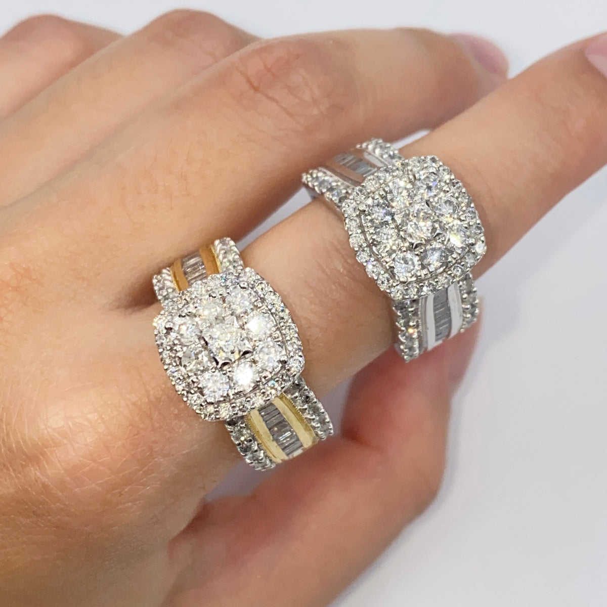 10K Gold Square Diamond Baguette Ring - additional product view 3