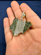 14K Gold Country of Nigeria Diamond Pendant - additional product view 5