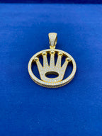 14K Gold Diamond Luxury Crown Pendant - additional product view 5