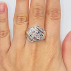 10K Gold Diamond Ring Ribbon Baguette Ring - additional product view 2