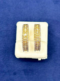 14K Gold Baguette Gap Hoop Diamond Earrings in yellow gold - close-up product photo