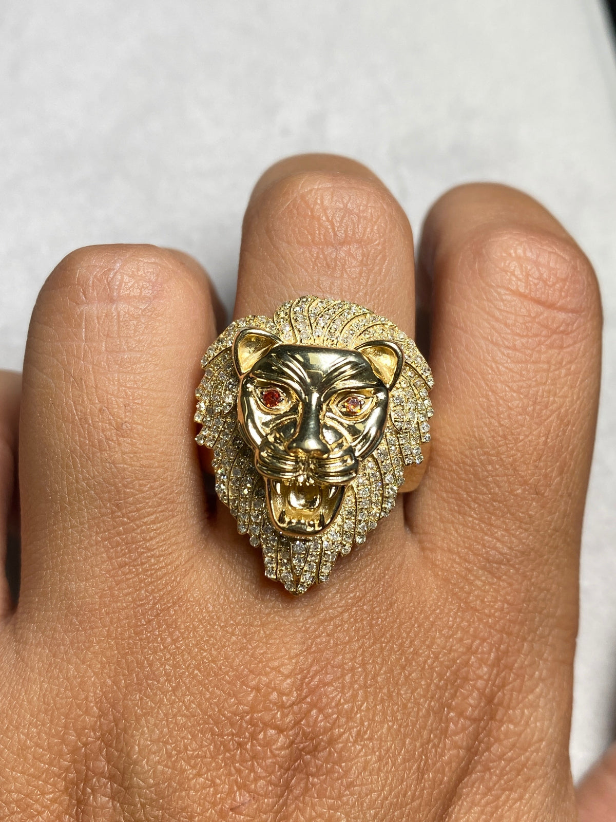 10K Gold Lion Diamond Ring - additional product view 5