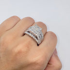 10K Gold Rectangle Princess Cut Diamond Baguette Ring - additional product view 3
