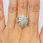 10K Gold Cluster Diamond Baguette Ring - additional product view 2