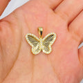 14K Gold Soft Butterfly Shine Diamond Pendant in yellow gold - close-up product photo