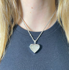 14K Gold Heart Diamond Pendant with Chain - additional product view 2