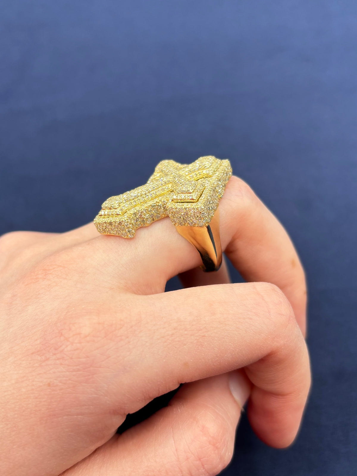 10K Gold Diamond Layered Cross Ring - additional product view 8