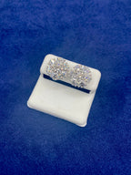 14K Gold Jumbo Flower Diamond Earrings - additional product view 4