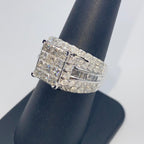 10K Gold Rectangle Princess Cut Diamond Baguette Ring - additional product view 6