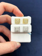 14K Gold Square Diamond Earrings .93 CT - additional product view 3