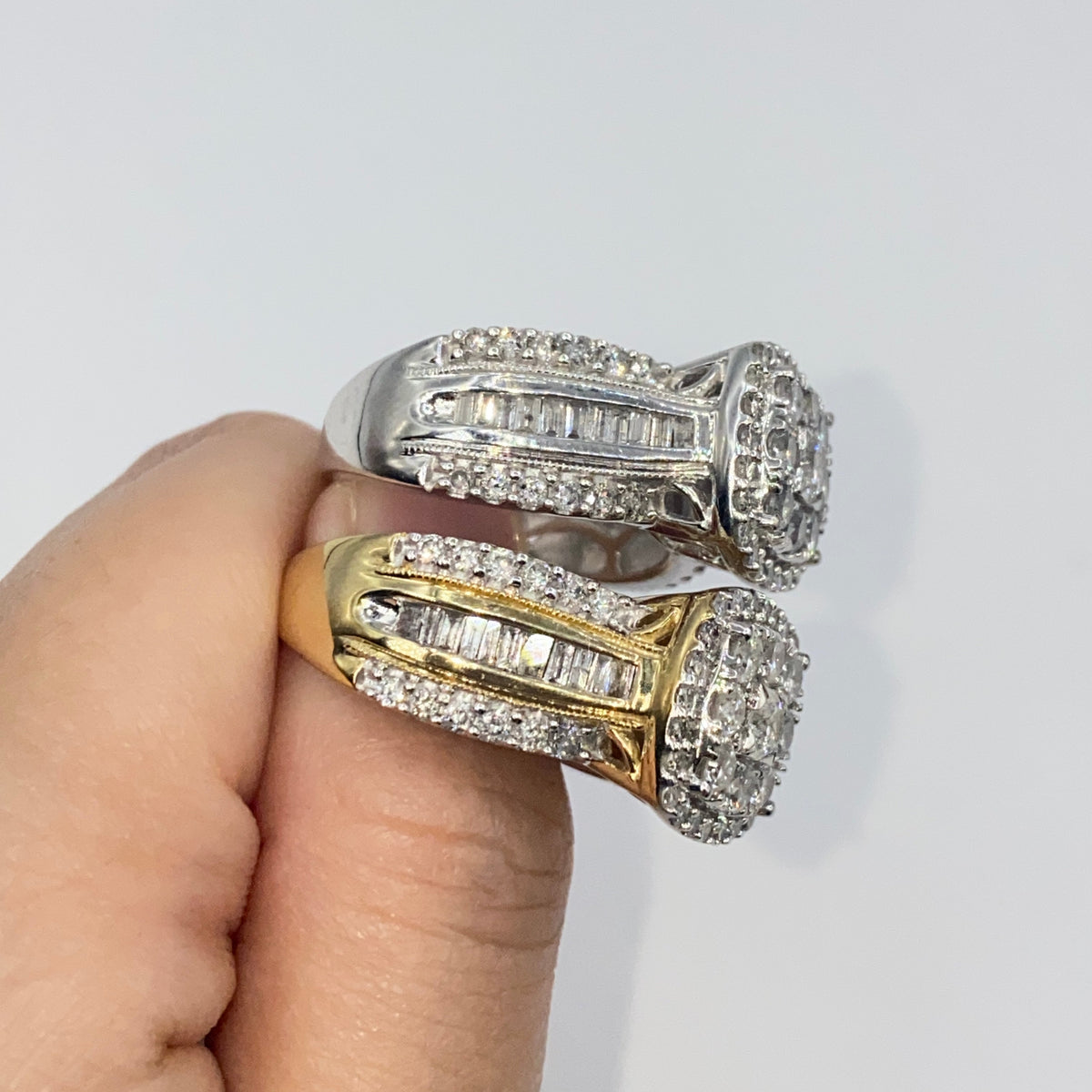 10K Gold Square Diamond Baguette Ring - additional product view 5