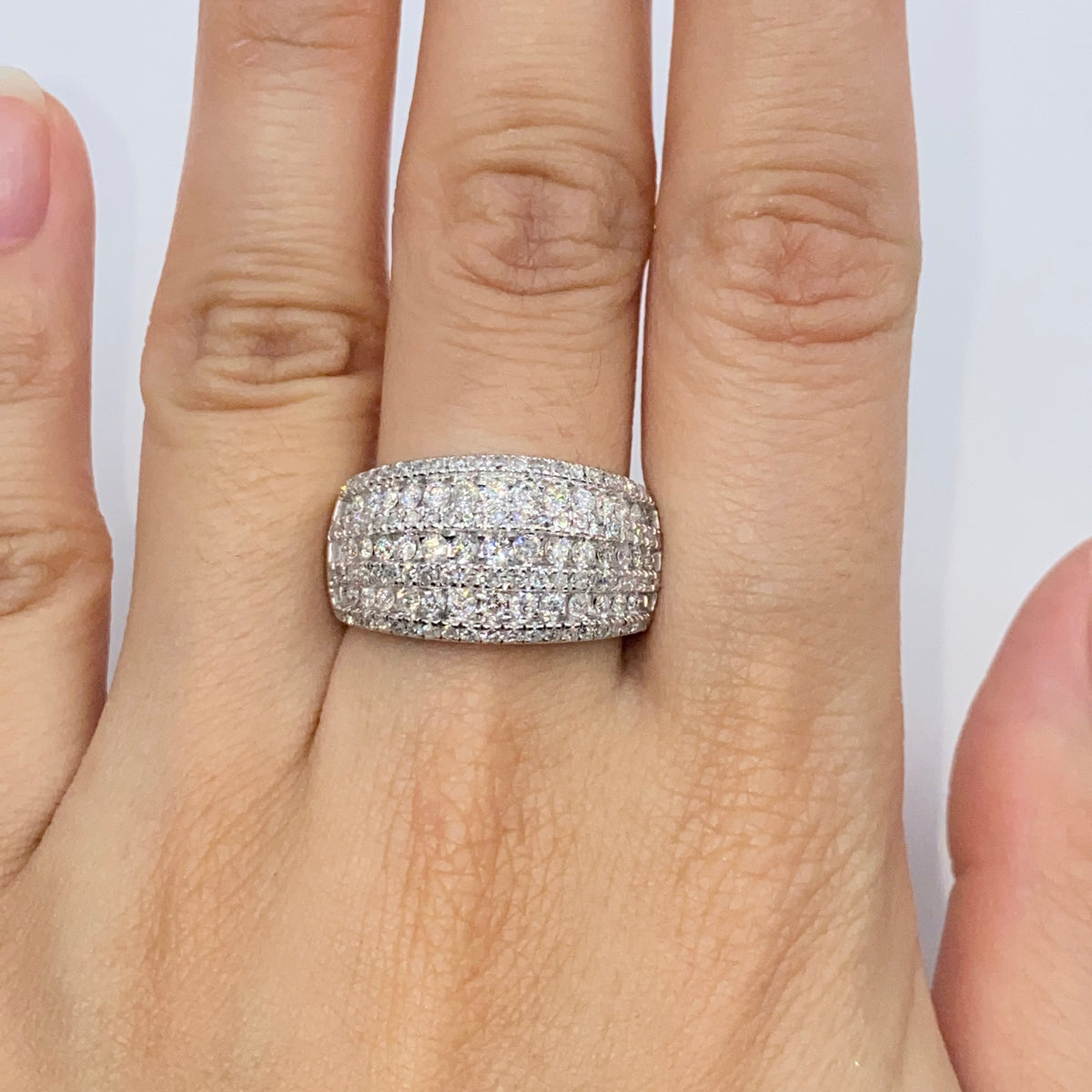 10K Gold Row Diamond Pave Ring Band - additional product view 2