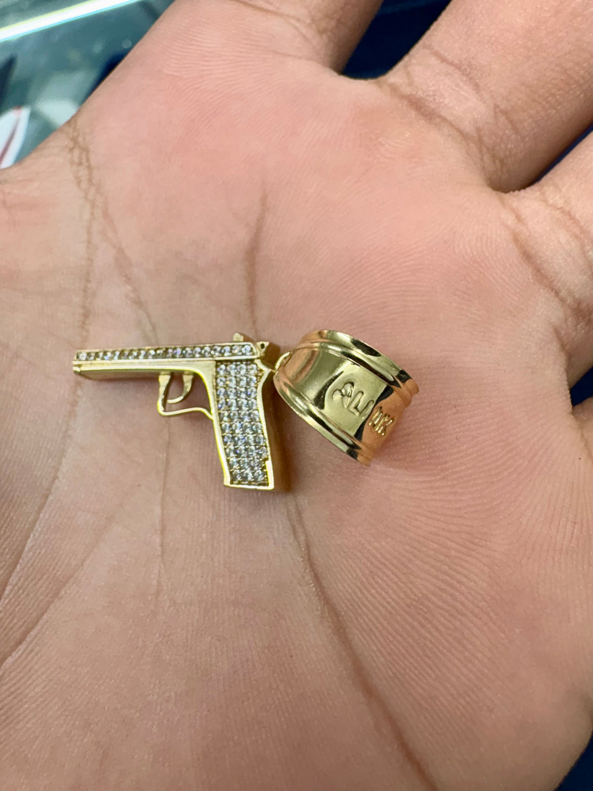 10K Gold Gun Pendant - additional product view 6
