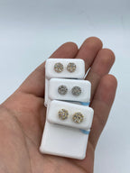 14K Gold Circle Diamond Earrings - additional product view 2