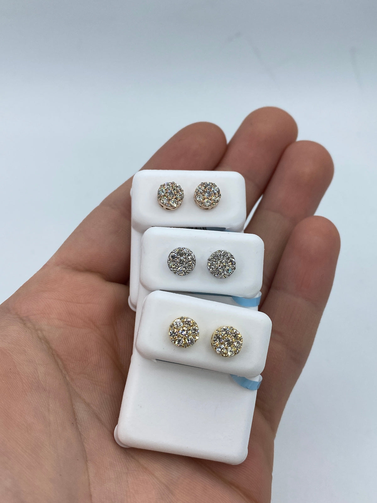 14K Gold Circle Diamond Earrings - additional product view 2