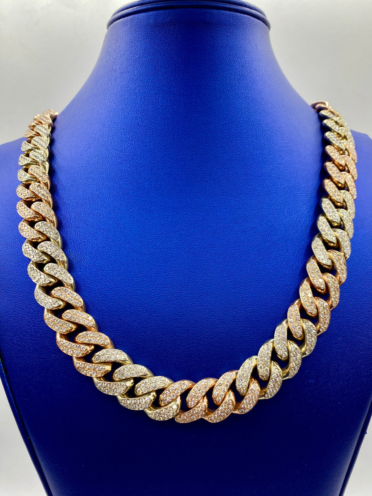 14K Gold Two-Tone Jumbo Diamond Cuban Chain 16.5mm - additional product view 2