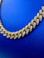 14K Rose Gold Jumbo Baguette Diamond Cuban Chain 14.2mm - additional product view 7