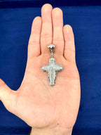 14K White Gold Bubble Cross Diamond Pendant - additional product view 2