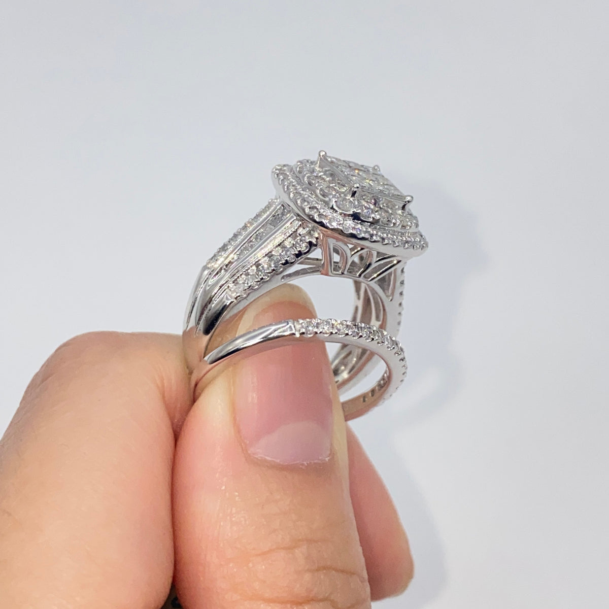 10K Gold Princess Cut Square Diamond Engagement Ring - additional product view 4