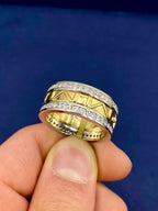 14K Gold Custom Roman Numeral Date Diamond Ring Band - additional product view 2