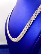 14K 11.5mm White Gold Cuban Diamond Chain 22 in - additional product view 3