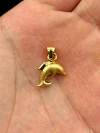 18K Gold Double-Sided Dolphin Pendant - additional product view 6