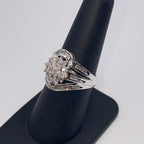 10K Gold Flower Ribbon Diamond Baguette Ring - additional product view 6