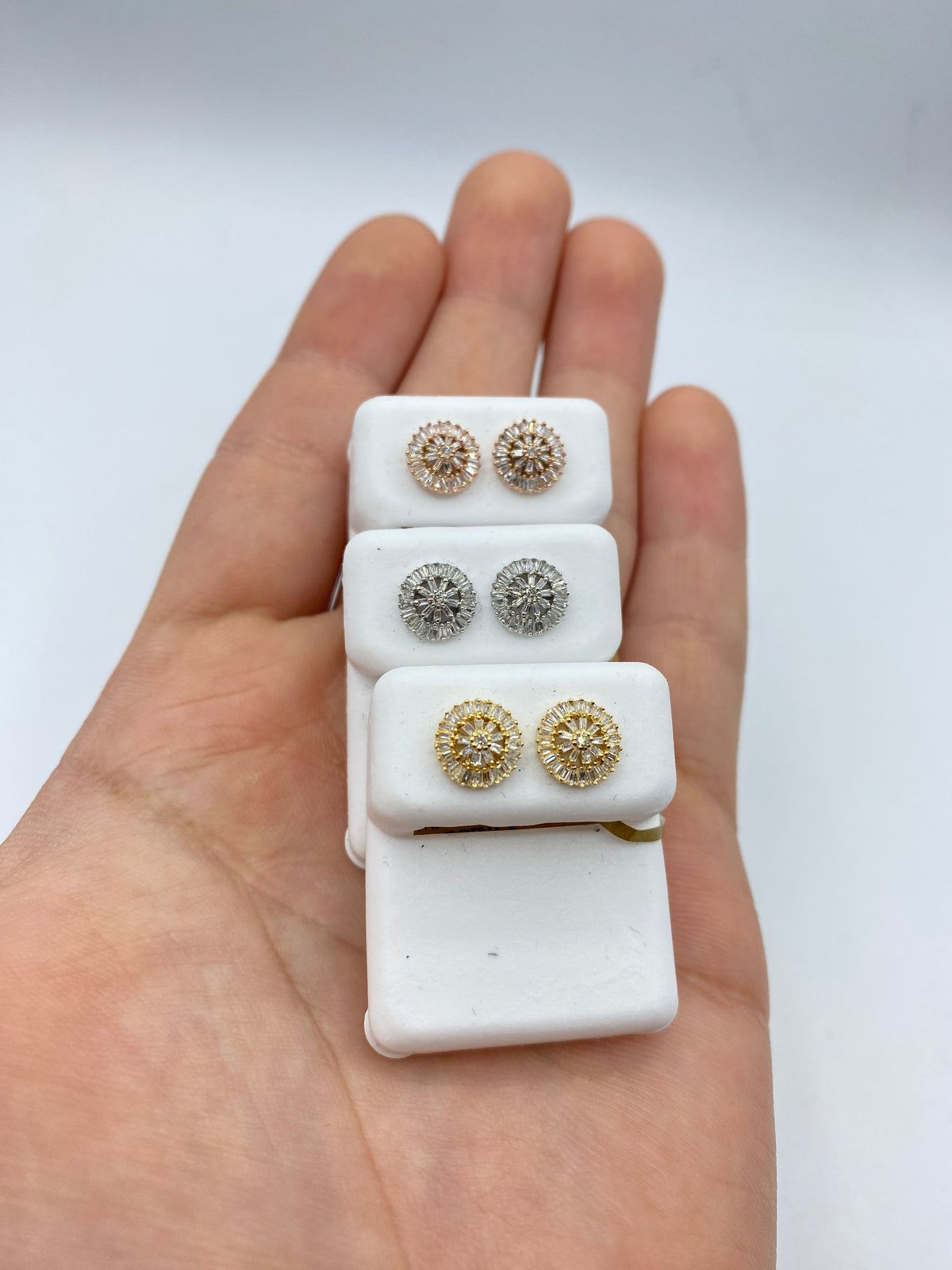 10K Gold Baguette Firework Diamond Earring - additional product view 4