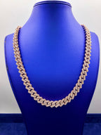 14K 12.5mm Rose Gold Cuban Diamond Chain 23 in - additional product view 2