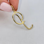14K Gold Small Initial Letter Script Diamond Pendant Full Collection - additional product view 34